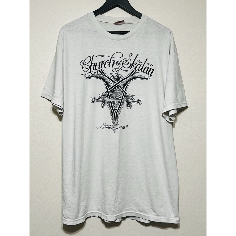 Vintage 90s Shortys Church of Skatan Skate T Shirt XL Santa Barbara